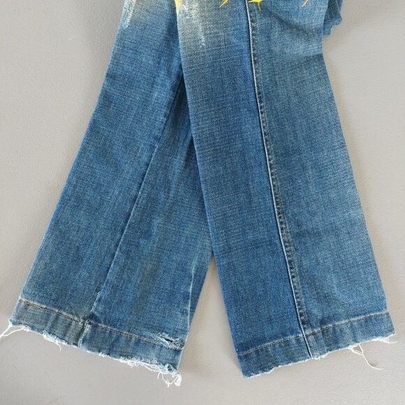 Dolce & Gabbana Vintage Y2K Jeans 42 Bootcut Flare Low Rise Embroidery Studs - Picture 12 of 16